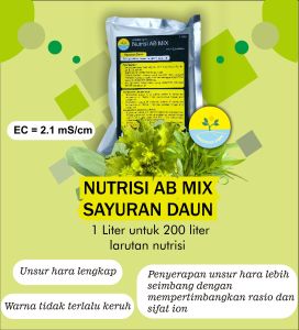 Nutrisi AB MIX Sayuran Daun 1 Liter (Untuk 200 Liter Larutan Nutrisi)