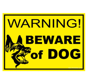 Beware of Dog Warning - Yellow - PVC TYPE MAKAPAL Laminated Signage Waterproof - A4 Size