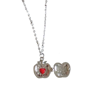 Fashionable Creative Hollow Apples Locket Necklace Sturdy Alloy Designs for Personalize Items Storage Solutioin