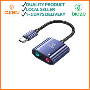 Biaze Type-C External Sound Card 3.5mm Headphone Mic Adapter for PS5 PS4 Switch PC phone