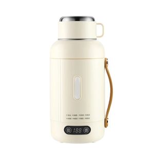Portable Electric Kettle 1000ml Home Travel Heating Cup Stainless Steel Hot Water Boiler Touch Screen Thermos Cups Health Pot