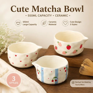 Matcha Chawan Ceramic Tea Bowl Japanese Aesthetic Handmade Irregular Glazed Thick Wall Heat Resistant Home Kitchen