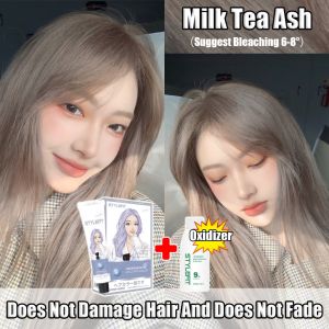STYLEFIT Professional Haircare Stylish Korean Organic Ash Brown Hair color (100ml Hair Dye+100ml Oxidant) Hair Color