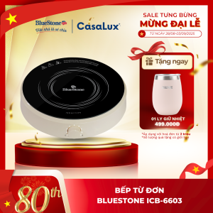 ( 1 ĐỔI 1 TRONG 30 NGÀY ) Bếp Từ Đơn CHÍNH HÃNG BlueStone ICB-6603 - Tặng Kèm Nồi Inox 24cm - 2000W - Dáng tròn Hiện đại - CasaL:ux Store