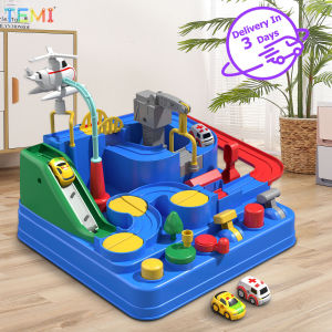 Shipping from Malaysia TEMI Car Adventure Toy Set Track & Car Play Set Kids Educational Toy Car Parking Game Racetracks Playset Mechanical Track Adventures Race Car