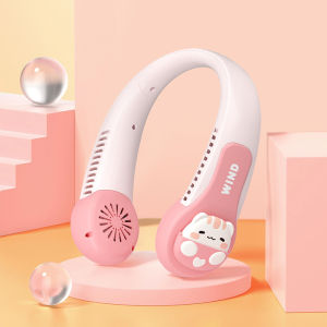 🌷มีของพร้อมส่ง🌷พัดลมคล้องคอ พัดลมห้อยคอ ไม่ต้องถือ ออกแบบการ์ตูน พัดลมพกพาคล้องคอUSB ชาร์จใหม่ได้ 360