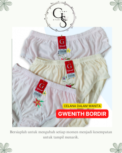 CD Wanita Gwenith Bordir | Celana Dalam wanita murah BAHAN TEBAL | Karet Bungkus | Jumbo Size
