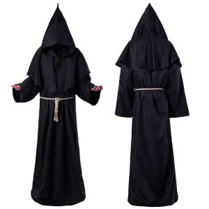 Halloween cosplay Áo choàng tu sĩ thời Trung cổ   Trang phục phù thủy và tu sĩ   Áo choàng có mũ của linh mục