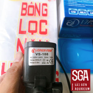 Trọn Bộ Máy Bơm Lọc Nước Hồ Cá Cảnh 12W VS-188 Gồm Máng Lọc Bông Lọc Dây Ống Đầy Đủ Về Xài Ngay