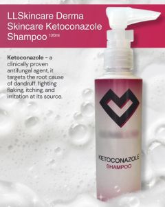 LL Skincare Derma Skin Care Ketoconazole Shampoo 120ml Anti Dandruff Anti Fungal Anti Bacterial