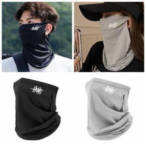 NOVAWEAR Sun Protection Summer Ice Silk Face  Breathable Letter Neckline Face Cover Thin Hiking Face Scarves Sunscreen Face Veil Hiking