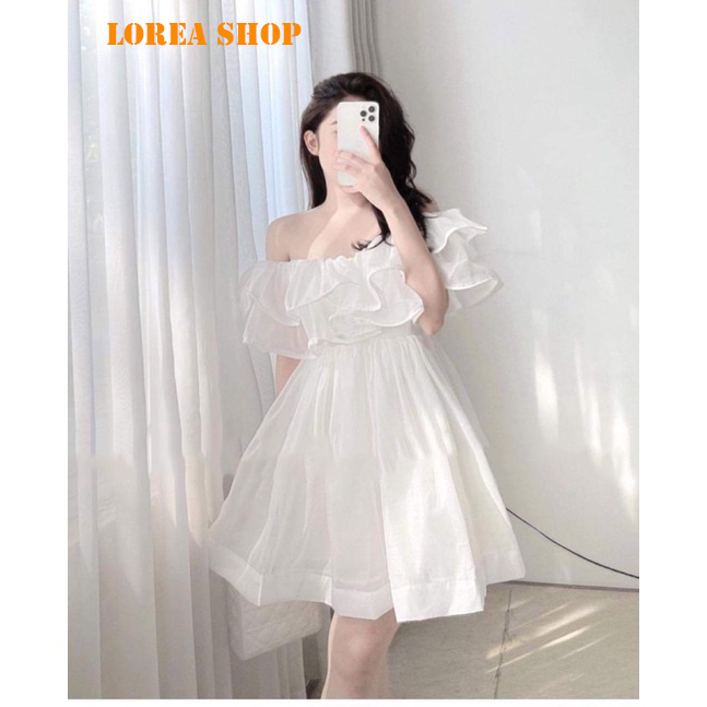 Đầm xòe trắng phối ren adv-570 giá sỉ, giá bán buôn - Thị Trường Sỉ