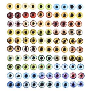 100Pcs Assorted Glass Eyes Findings for Creative Crafting and