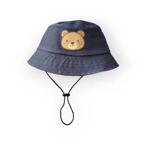 Topi Bucket Anak Peremuan Laki Laki Sablon kepala beruang 2-8 Tahun bisa pake nama