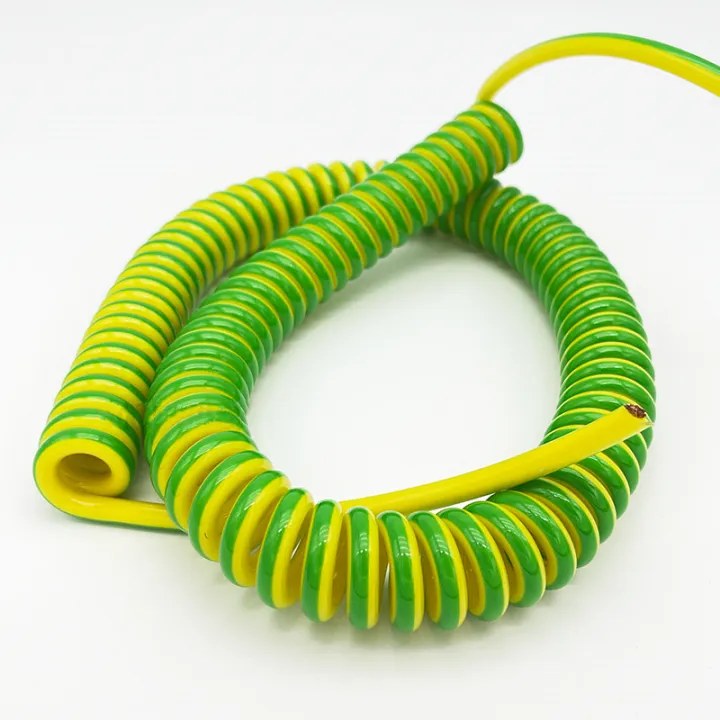 PU spring cable wire Yellow-green ground wire 1 core 15 13 20 18 1711 9 ...