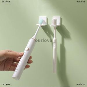 [COD] ourlove Toothbrush Rack Dustproof Wall Mounted Electric Toothbrush Rack Punch-free Bathroom Toothbrush Storage Rack