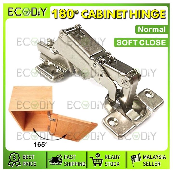 ECODIY🇲🇾 180 Degree Soft Close Door Hinge 35mm Diameter for