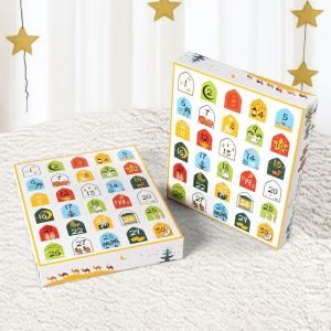 MMLUCK Họa tiết hoạt hình Hộp lịch chờ đợi Ramadan Giấy 30 Ô trống Lịch đếm ngược đến Lễ Eid Hài hước Chủ đề Trung Đông Hộp quà bất ngờ Lễ kỷ niệm Ramadan