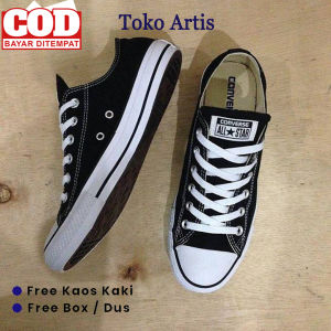 The Best Sepatu Conver607 All Star Hitam New Premium Sepatu Sekolah Terkini Bisa Cod FREE KAOS KAKI