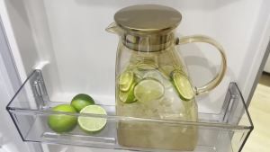 Glass Pitcher With Lid For Fridge Updated 60 oz Amber Glass Pitchers With Handle And Lid 0.48 Gallon Glass Tea Pitcher Jug Carafe Water Pitcher for Hot/Cold Water Iced Juice Coffee Milk