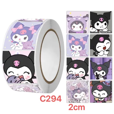 500pcs/Roll Sanrio Cartoon Sticker Tape Kuromi Pacha Dog Luggage Anime Sticker Cute Sealing Sticker