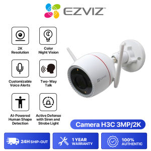 EZVIZ H3C 3MP/2K+ Wi-Fi Smart Home CCTV Camera Color Night Vision Two-Way Talk Voice Alerts