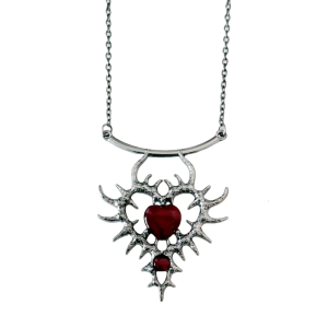 Fashionable Love Gothics Themed Heart Pendant Necklace with Sparkling Diamonds Portable Gifts for Her on Any Occasion