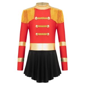 Girls Circus Ringmaster Lion Tamer Halloween Outfits Cosplay Costume Fringe Epaulet Magician Marching Band Drummer Jumpsuit2026