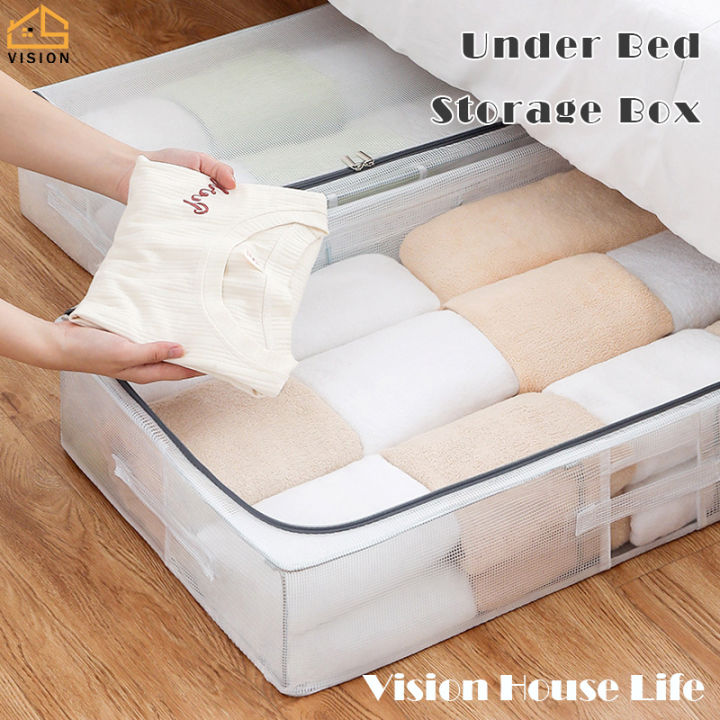 Vision Foldable Under Bed Storage Box Steel Frame Cloth Quilt Wardrobe
