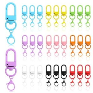JURHOMIE 30Pcs Metal Swivel Snap Hooks Mini Colorful Key Chain Hooks Clasp Multi-purpose Swivel Trigger Snap Hooks Ewelry Making