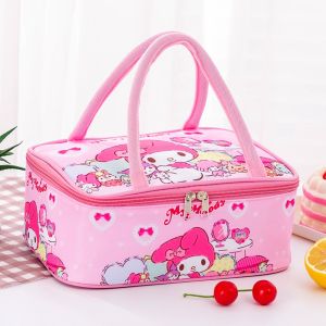 ROLL Kuromi Lunch Box Hello Kitty Thermal Tote Lunch Bag Portable Large-Capacity Food Storage Bag