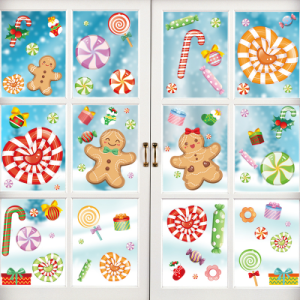 COMBO-Decal trang trí NOEL HÍT TĨNH ĐIỆN - Noel kẹo ngọt (8tấm)-CDN167