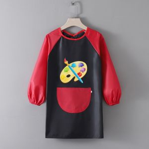 FZIPUA Polyester Kids Painting Apron Long Sleeved Cosplay Costume Baking Bibs Gifts Waterproof Art Bibs