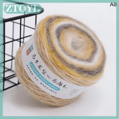 ZTOYL Gradient Đầy Màu Sắc Mohair Nhiều Màu Cầu Vồng Sợi 165 Mét Dệt Tay Sợi Mềm Cho Đan Crochet Áo Len Áo Khoác