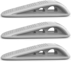 Door Stoppers for Bottom Rubber and Heavy Duty Door Stop Wedge for Carpet Concrete Tile Linoleum & Wood (3 Grey)