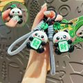 VBNFH Cartoon Panda Keyboard Keychain Good Luck Charm Fingertip Button Key Ring Hanging Accessory Animal Mahjong Panda Pendant Finger Toys. 