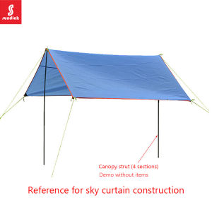 【Free Shipping】 Durable 2m Tent Awning Pole - Folding Canopy Rod for Camping and Hiking Trips