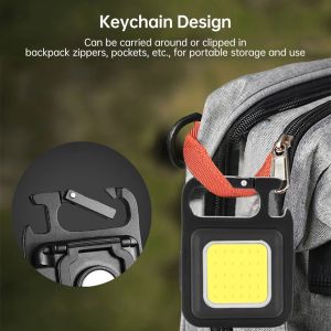 Đèn pin COB nam châm sạc lại qua UBS C cứu hộ sửa chữa xe hơi xe máy vỏ nhôm magie (bảo hành 6 tháng)