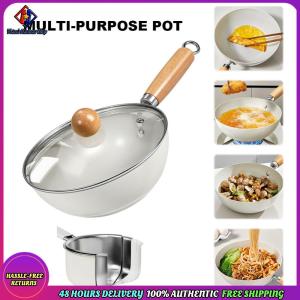 Vodool Ceramic Induction Cookware with Lid Round Flat Bottom Cookware with Cool-Touch Handle for Induction Cooktops/Gas Stoves