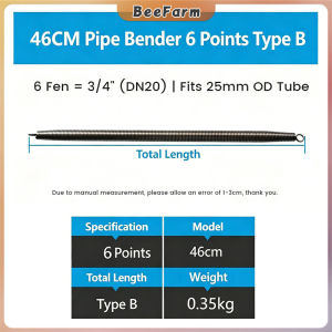 BeeFarm 43/46cm Spring Pipe PVC Pipe Conduit Bender for PVC Pipe Manual Tube Bending Tool 1Pcs