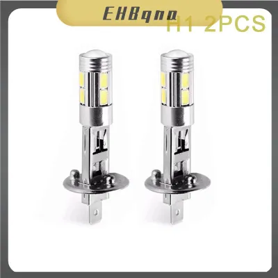 🚗🛵🔩 2ชิ้นหลอดไฟ LED H3 H1สำหรับรถยนต์หลอดไฟ LED สีขาว6000K 10-SMD พลังงานสูง5630ถอดรหัสรถยนต์ไฟตัดหมอกขับรถโคมไฟอัตโนมัติ DRL