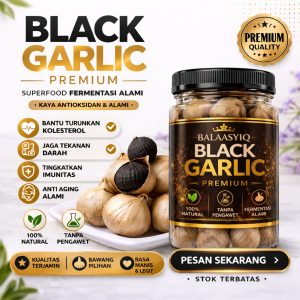 Bawang tunggal hitam Black Garlic Herbal Balaasyiqbawang kualitas baik
