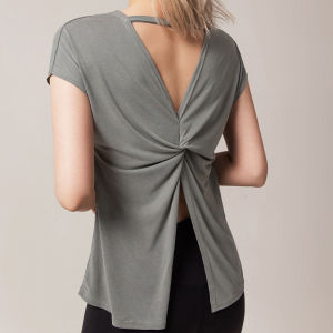 ท็อปโยคะผู้หญิง ฤดูร้อน ใหม่ เสื้อเบลาส์โมดอล Alo yoga ท็อปวิ่งหลวมสำหรับฟิตเนสแขนสั้น