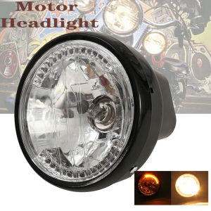 Pinph Universal 7 Inch Motorcycle Black Headlight Signal Light H4 35W Led Light For Motorcycle Headlight