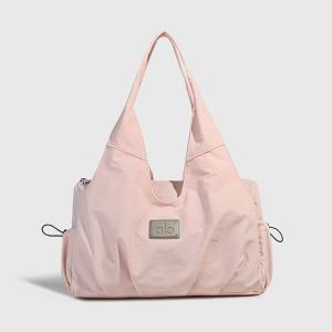 ALO Soft Nylon Hobo Bag Side Drawstring Tote Bag Large Capacity Casual Shoulder Bag for Women