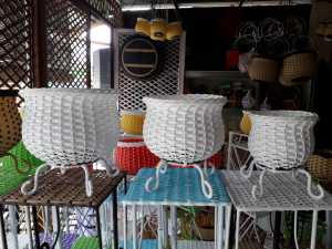 Pot Bunga Rotan Sintetis 15cm