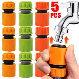 5ชิ้น ข้อต่อท่อน้ำอเนกประสงค์แบบรวดเร็ว / ตัวต่อก๊อกน้ำพลาสติกป้องกันการรั่วซึม / อะแดปเตอร์สายยางติดตั้งง่าย / เครื่องมือล้างรถและรดน้ำ