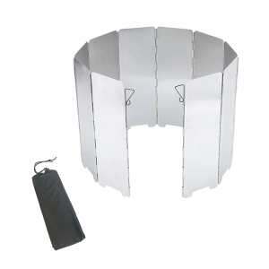 10 Plates Aluminum Alloys Stove Windscreen Folding Gas Stove Windshield Outdoor Camping Cooking Burners Windproof Screen