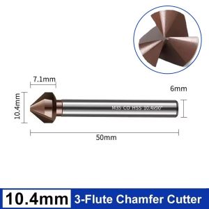 MAKERVY 1Pcs High Speed Steel Chamfer Countersink Drill Bit 3 Flutes M35 Cobalt Chamfering Cutter Stainless Steel Reaming Cutter for Metalworking CNC Woodworking Machine Tools