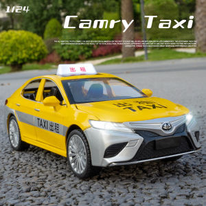 1:24 Scale Camry Taxi Alloy Car Model Diecast Car Sound Light Car Lovers Collection Kids Birthday Gift Metal Boys Toys